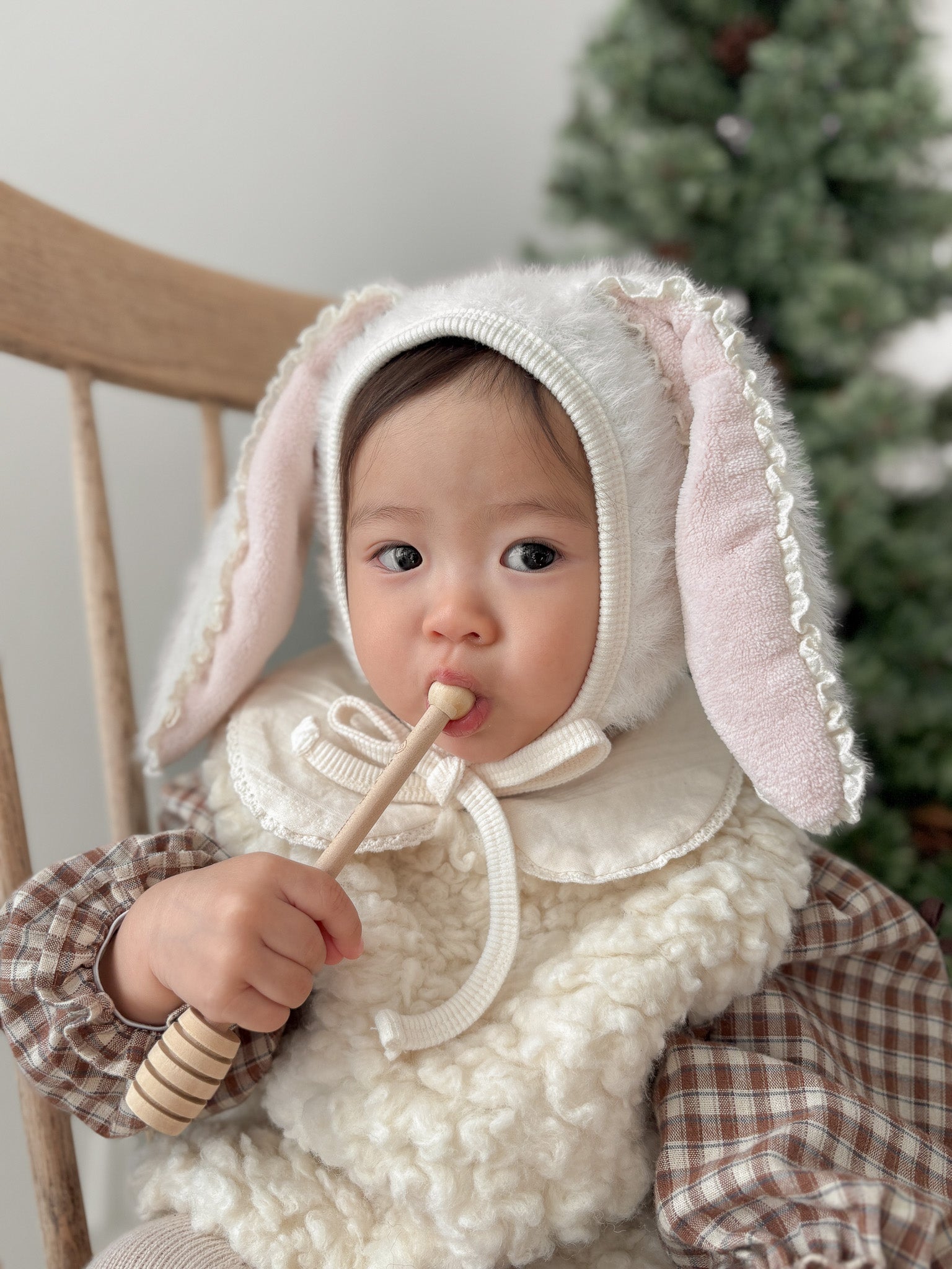 Bunny fur bonnet (baby)