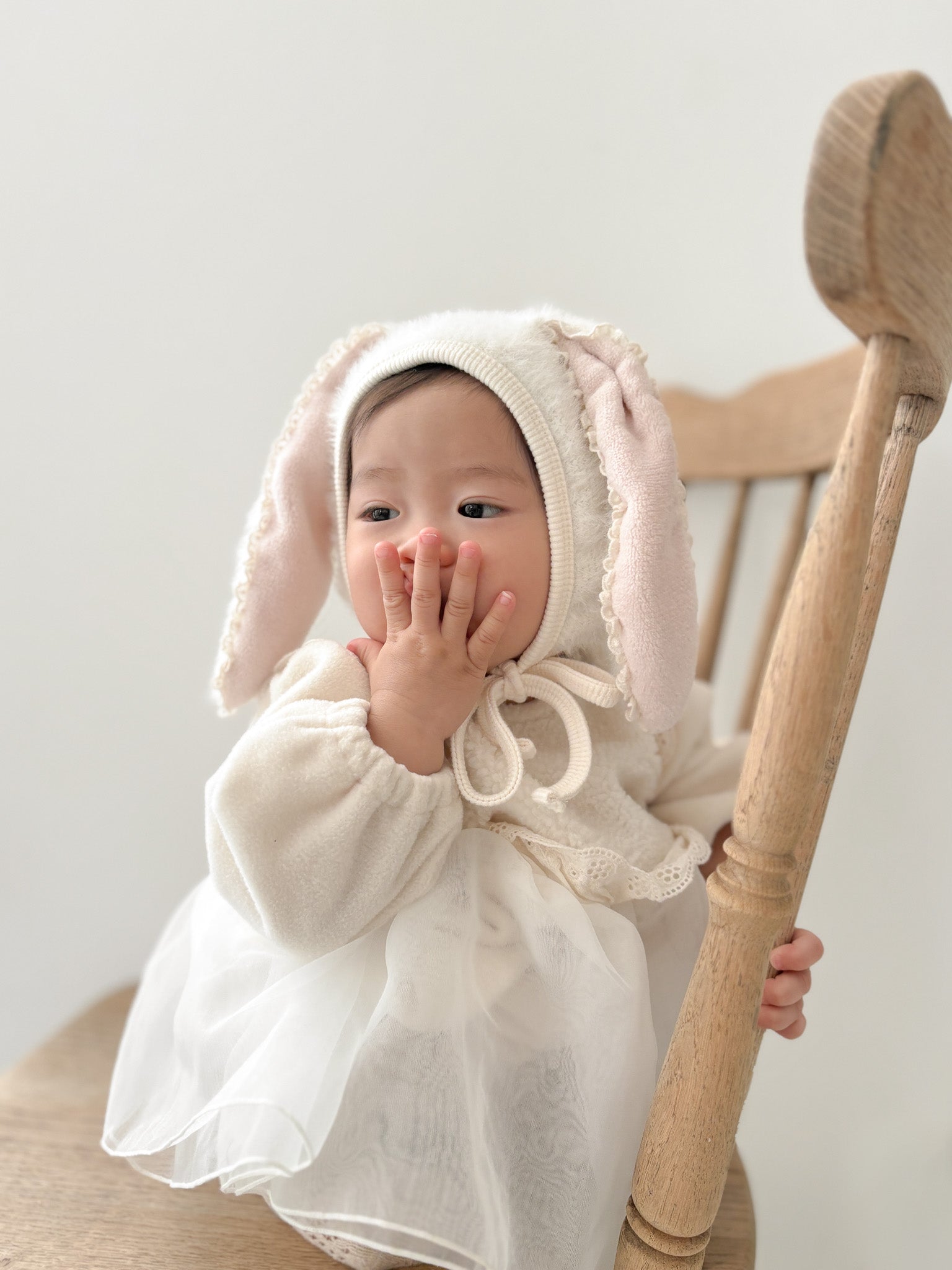 Bunny fur bonnet (baby)