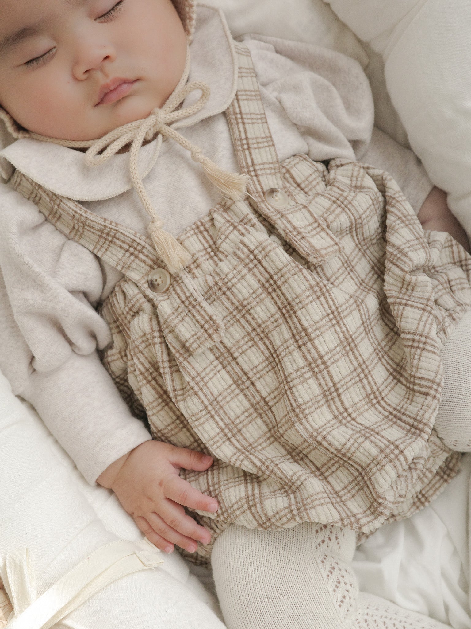 Soft check suspender bloomer