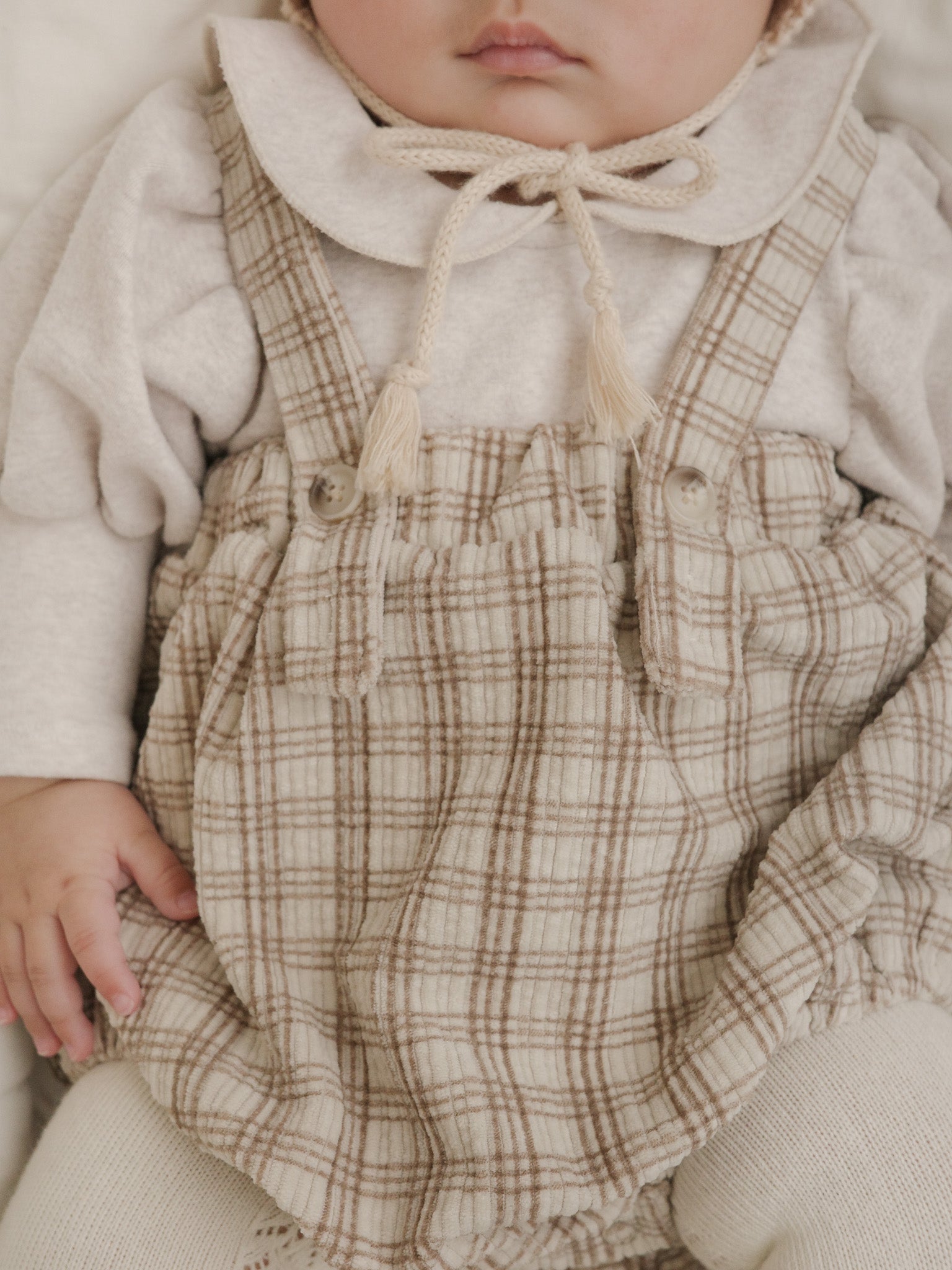Soft check suspender bloomer