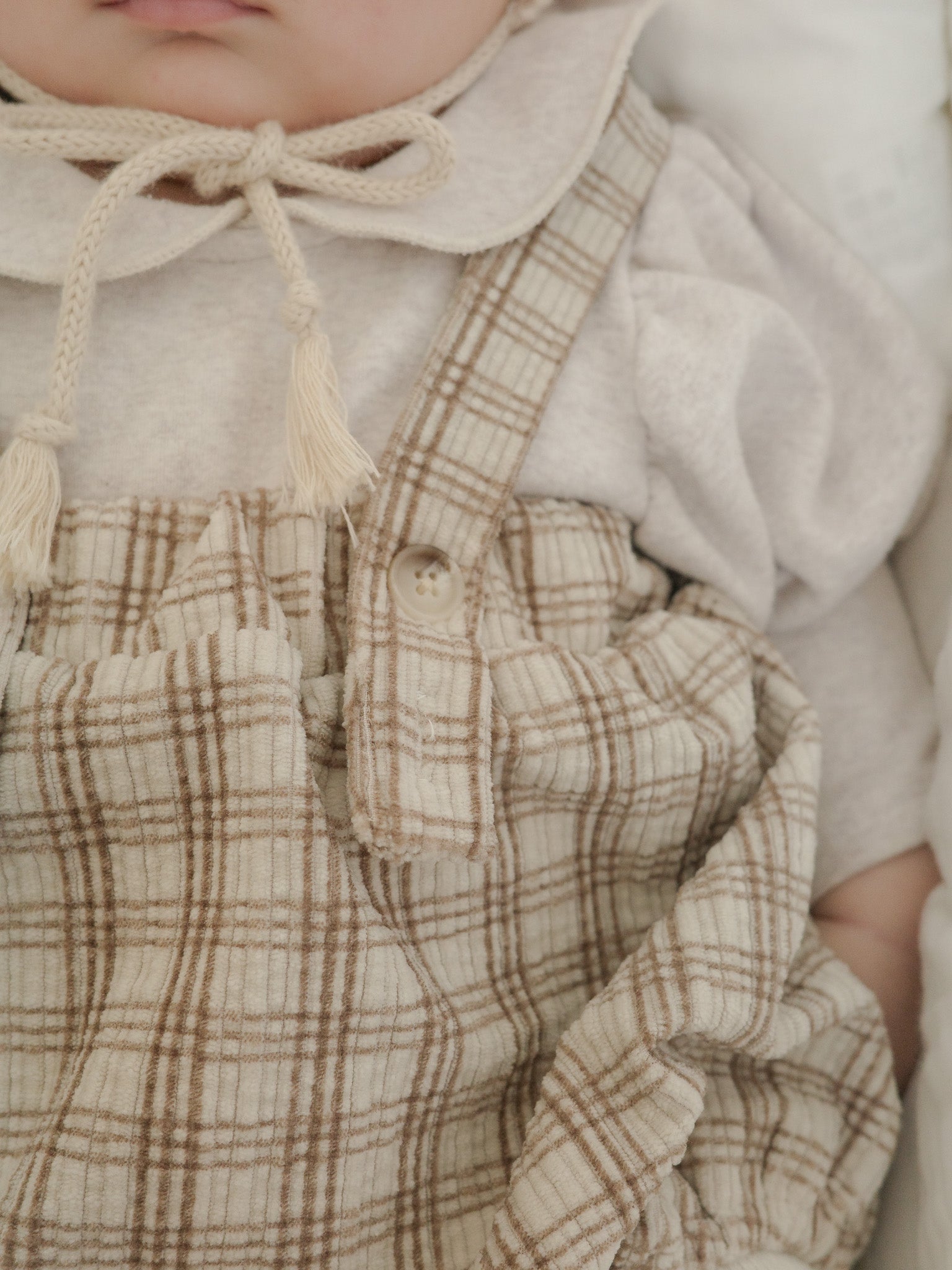Soft check suspender bloomer