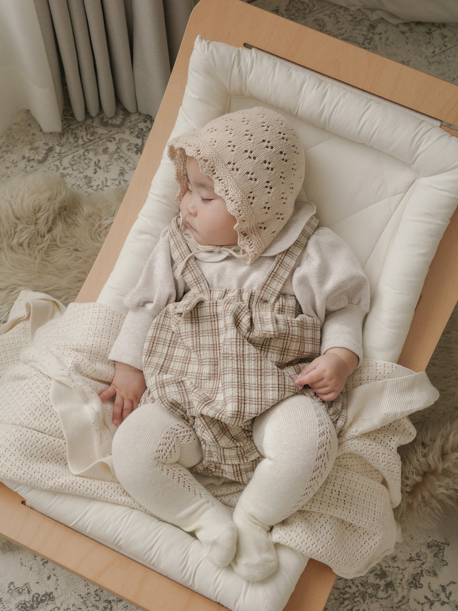 Soft check suspender bloomer