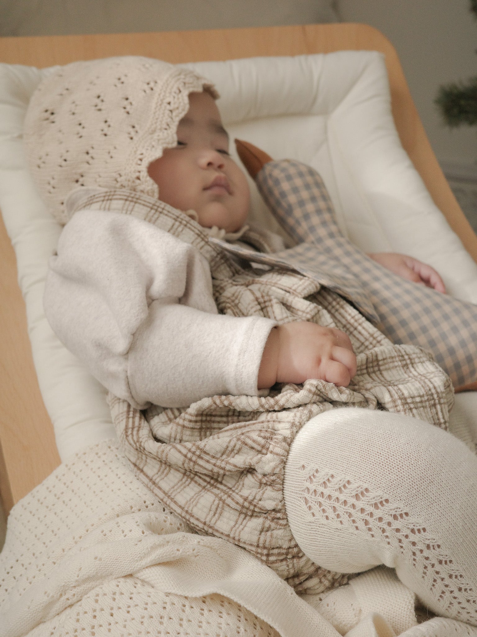 Soft check suspender bloomer