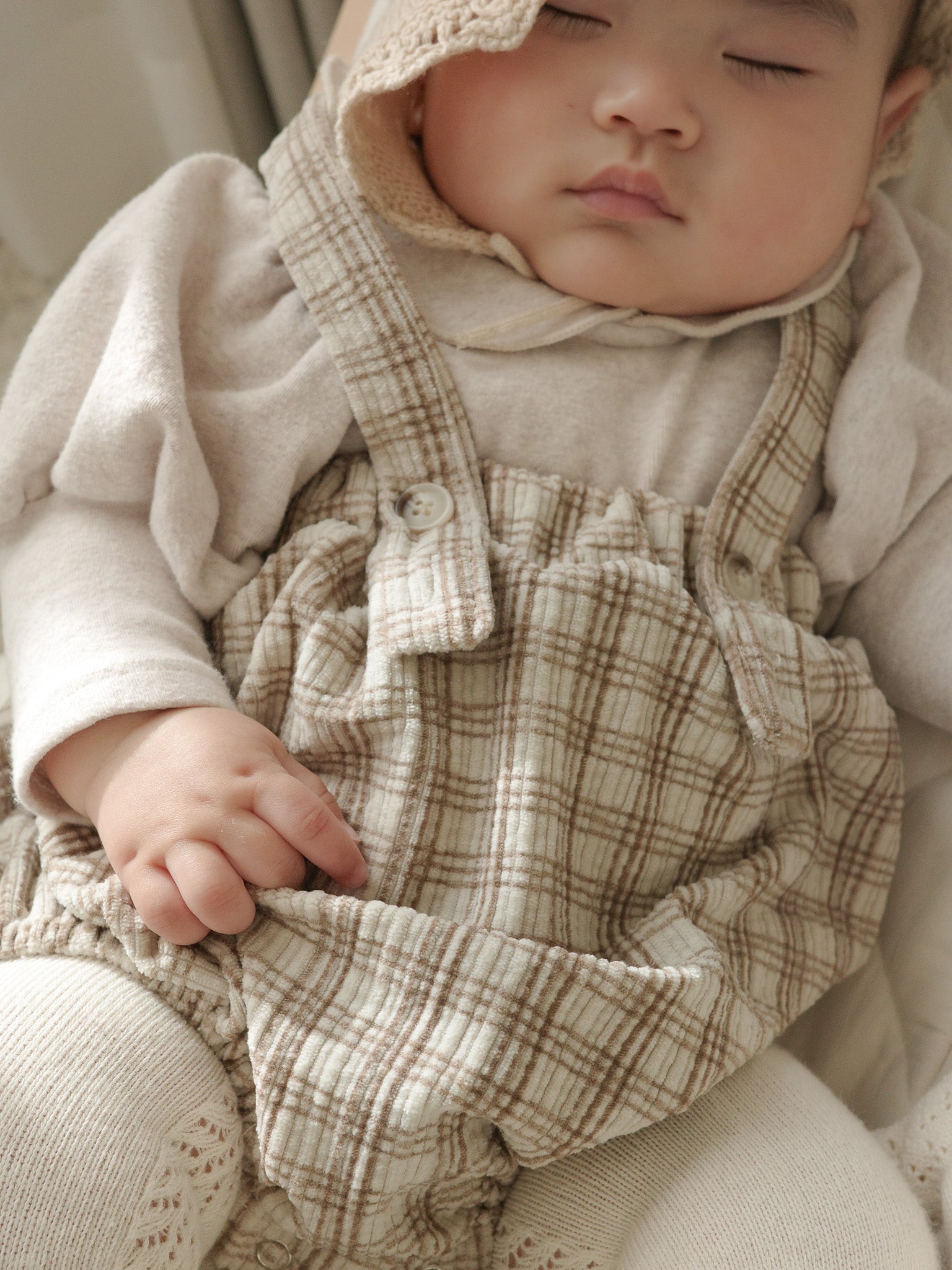 Soft check suspender bloomer