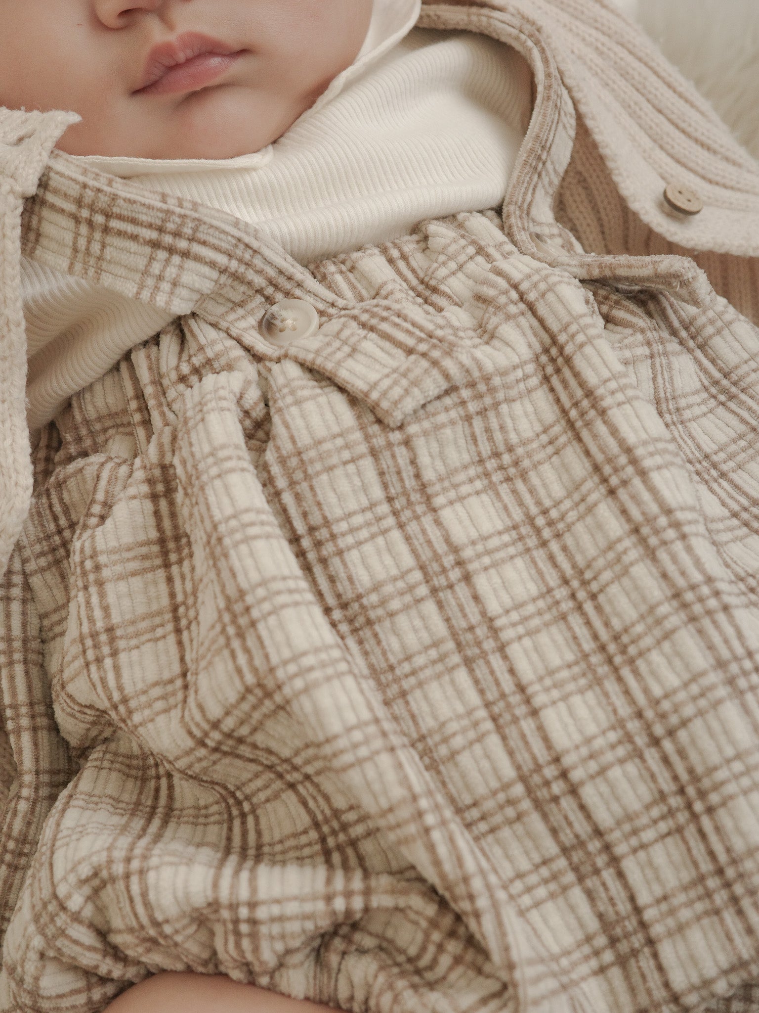 Soft check suspender bloomer