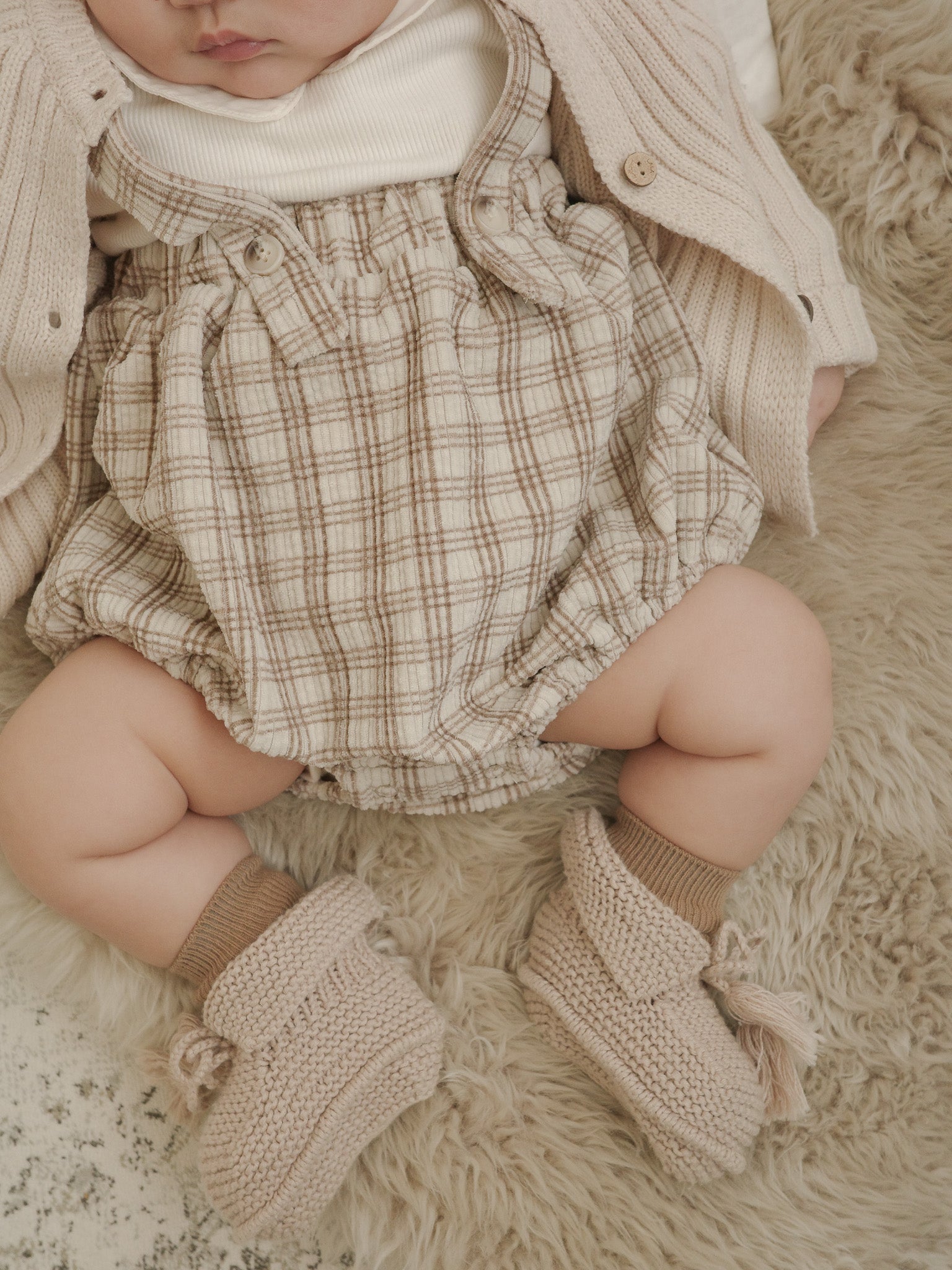 Soft check suspender bloomer